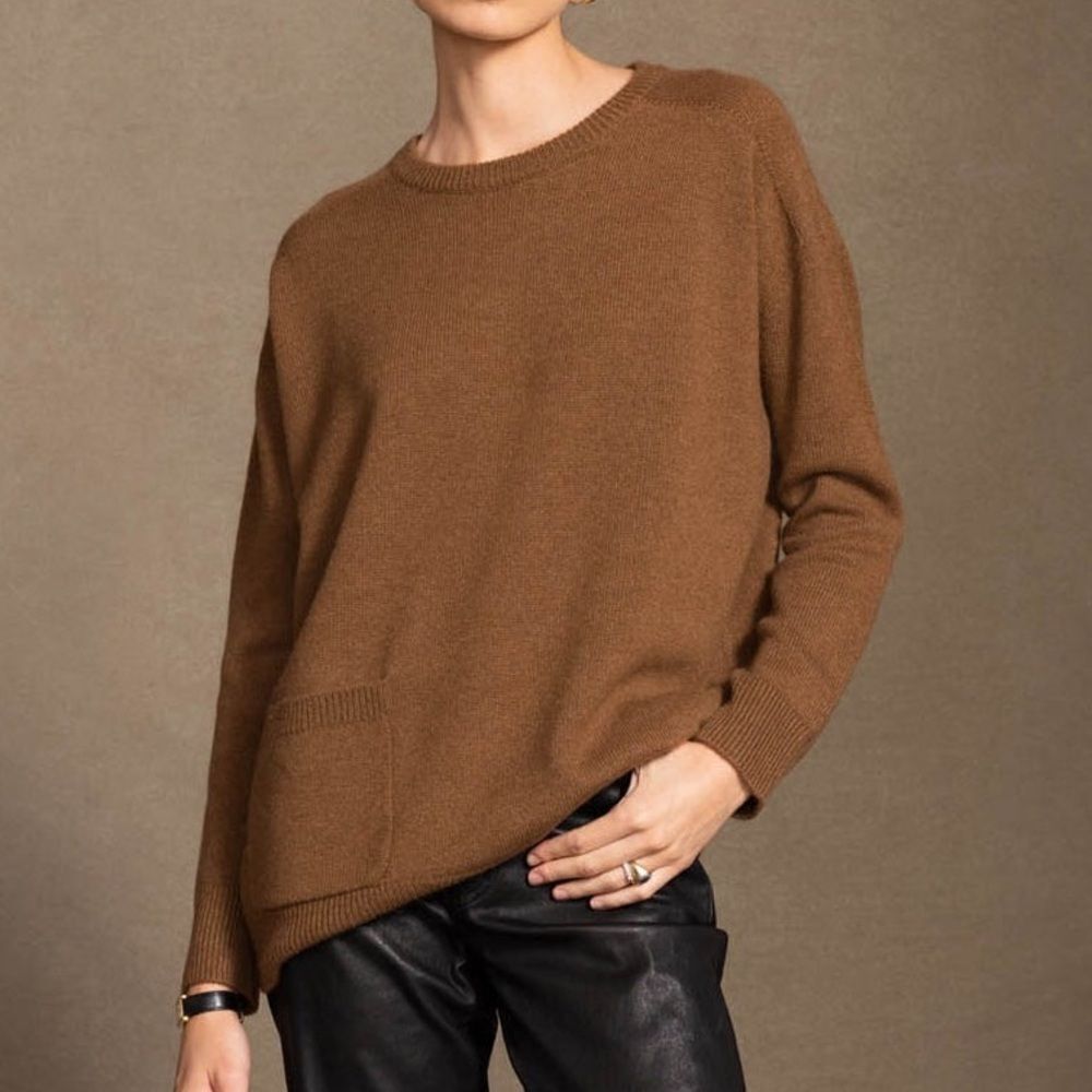 Naked Cashmere Matea Cognac Crewneck Sweater Small